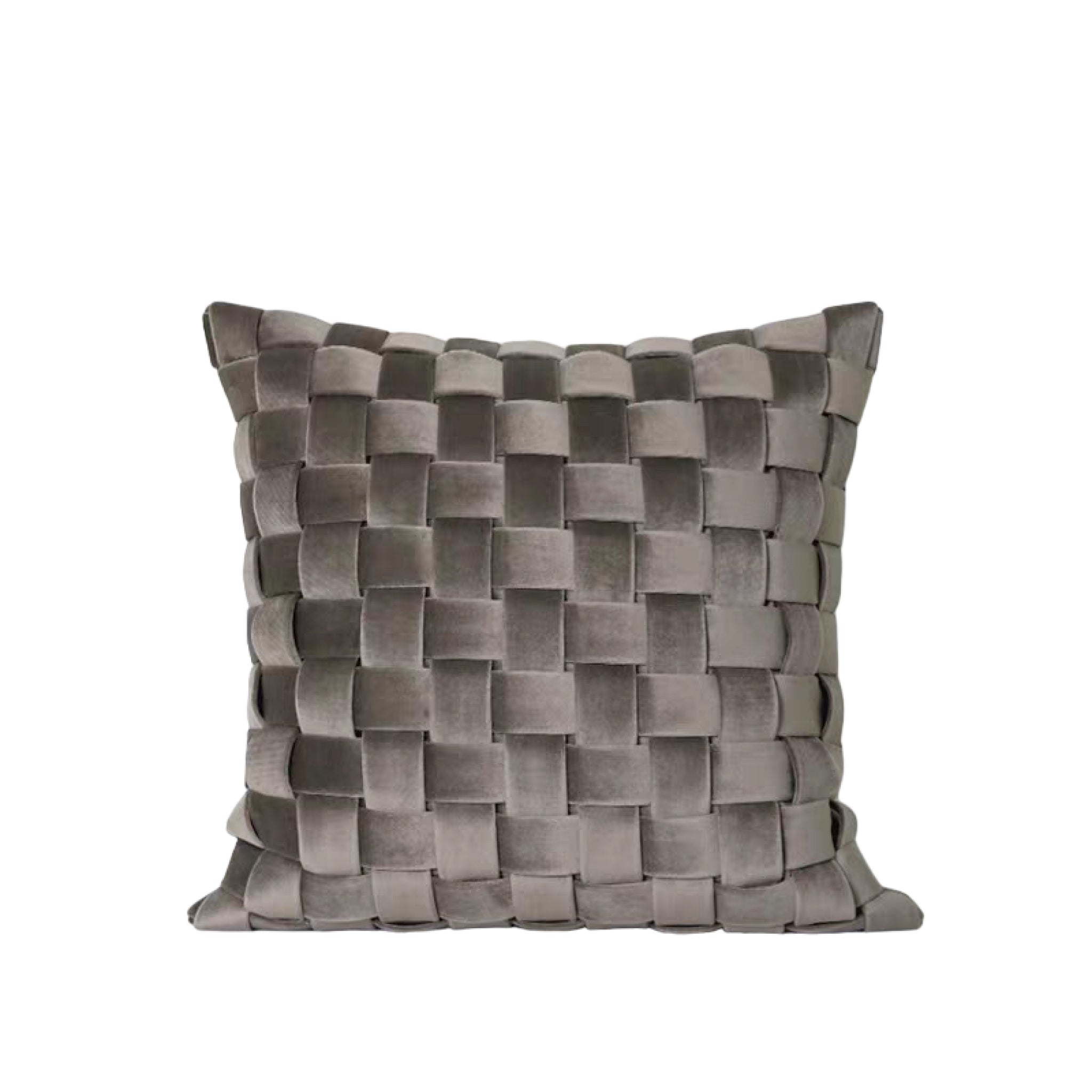 Braided Pillow - Grey
