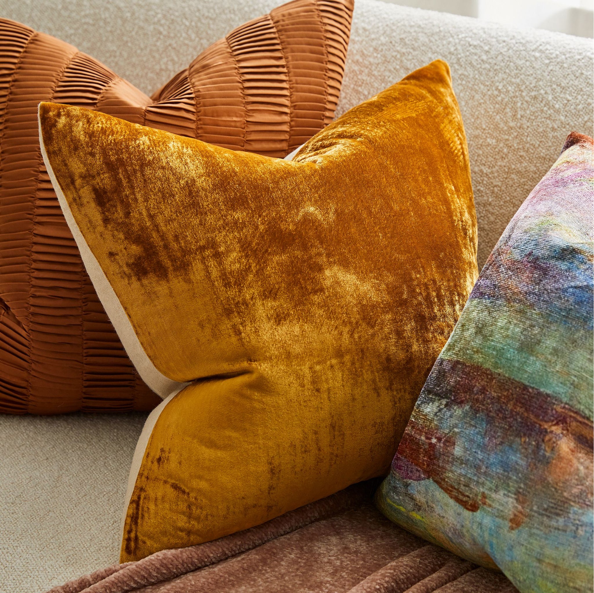 Caden Square Pillow - Yellow