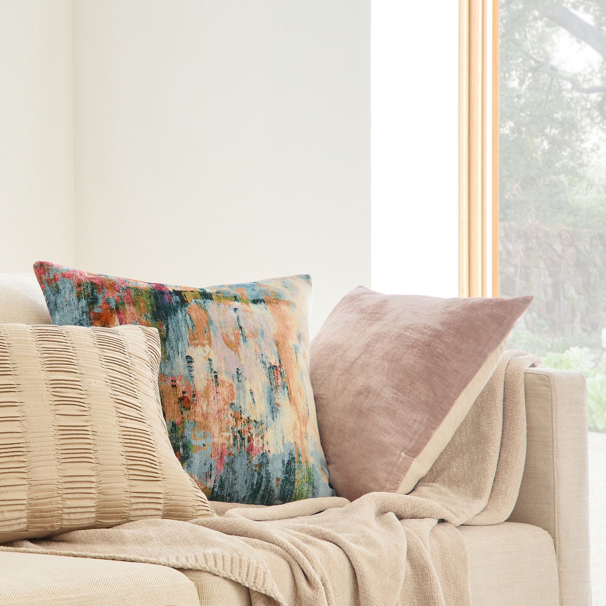 Caden Square Pillow - Pink
