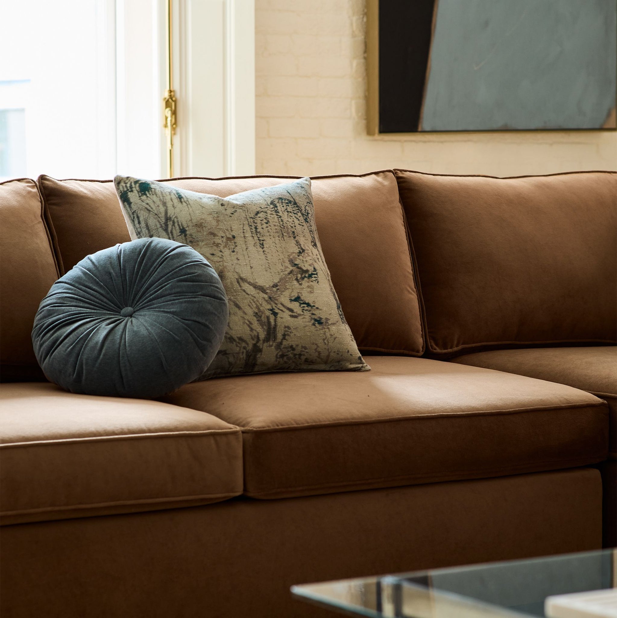 Rhode Square Pillow - Brown