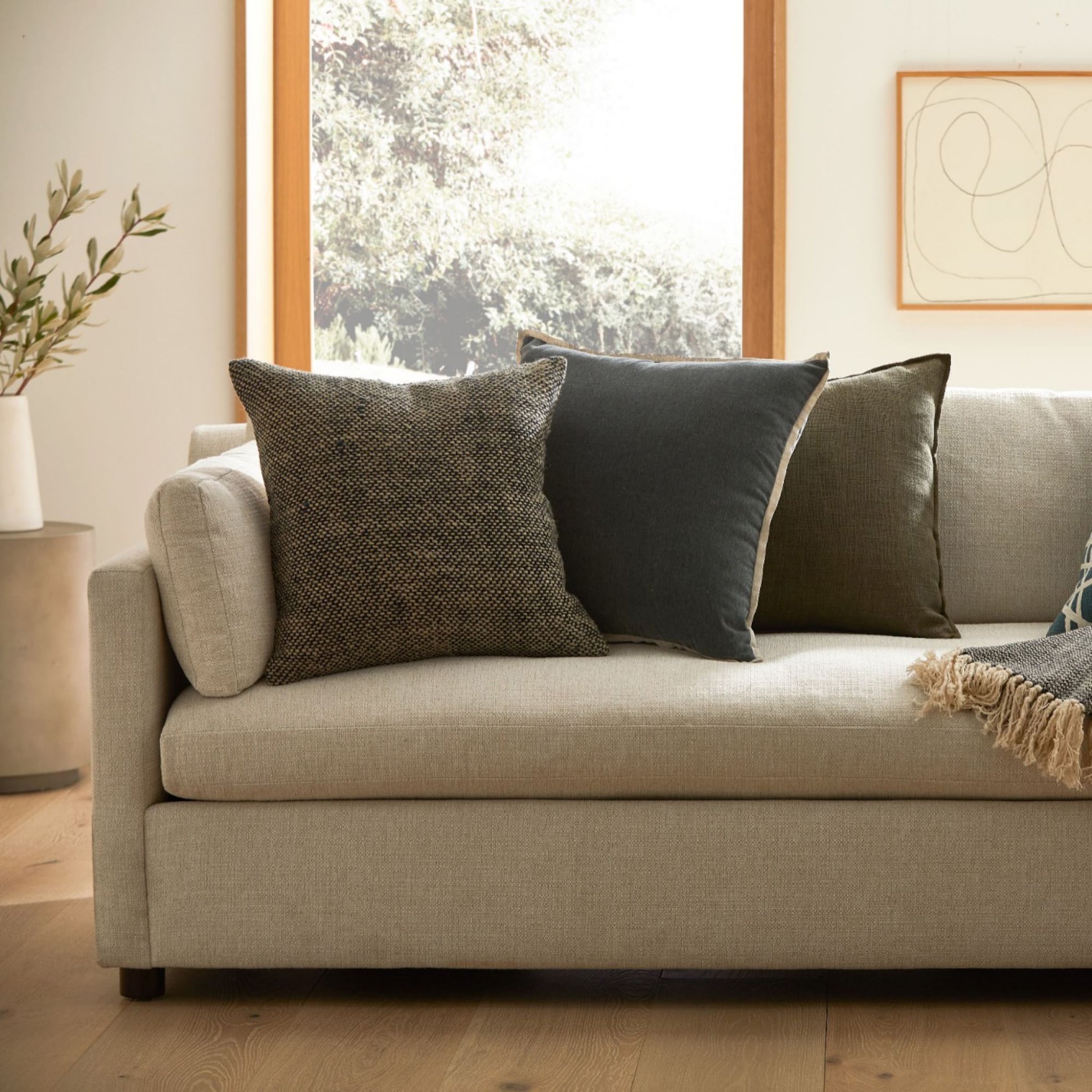Rhode Square Pillow - Brown