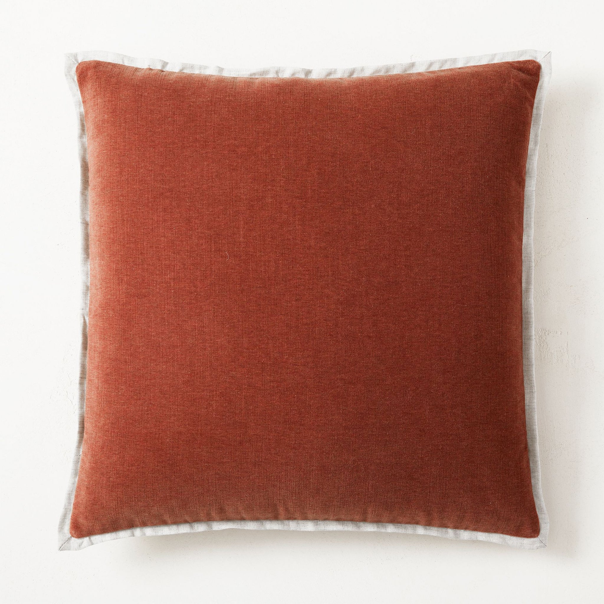 Rhode Square Pillow - Brick Red