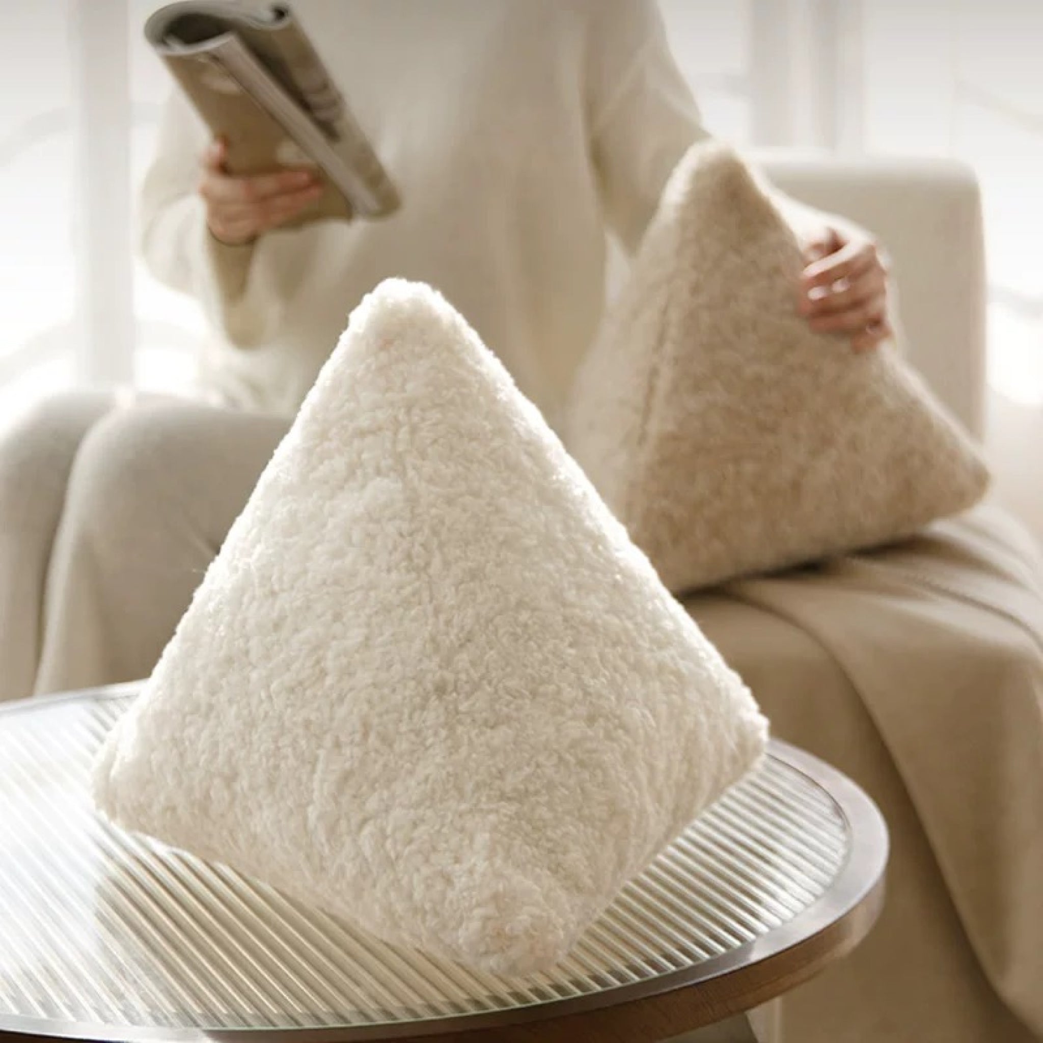 Pyramid Pouf - Cream